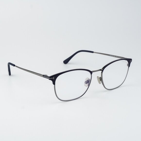 NEW Tom Ford FT5750-B 091 Blue Silver Blue Block Unisex Square Eyeglasses 54mm - Picture 4 of 9